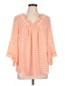 NY Collection Orange 3/4 Sleeve Blouse Size L - photo 1