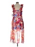 R&M Richards 100% Polyester Floral Red Cocktail Dress Size 12 (petite) - photo 2