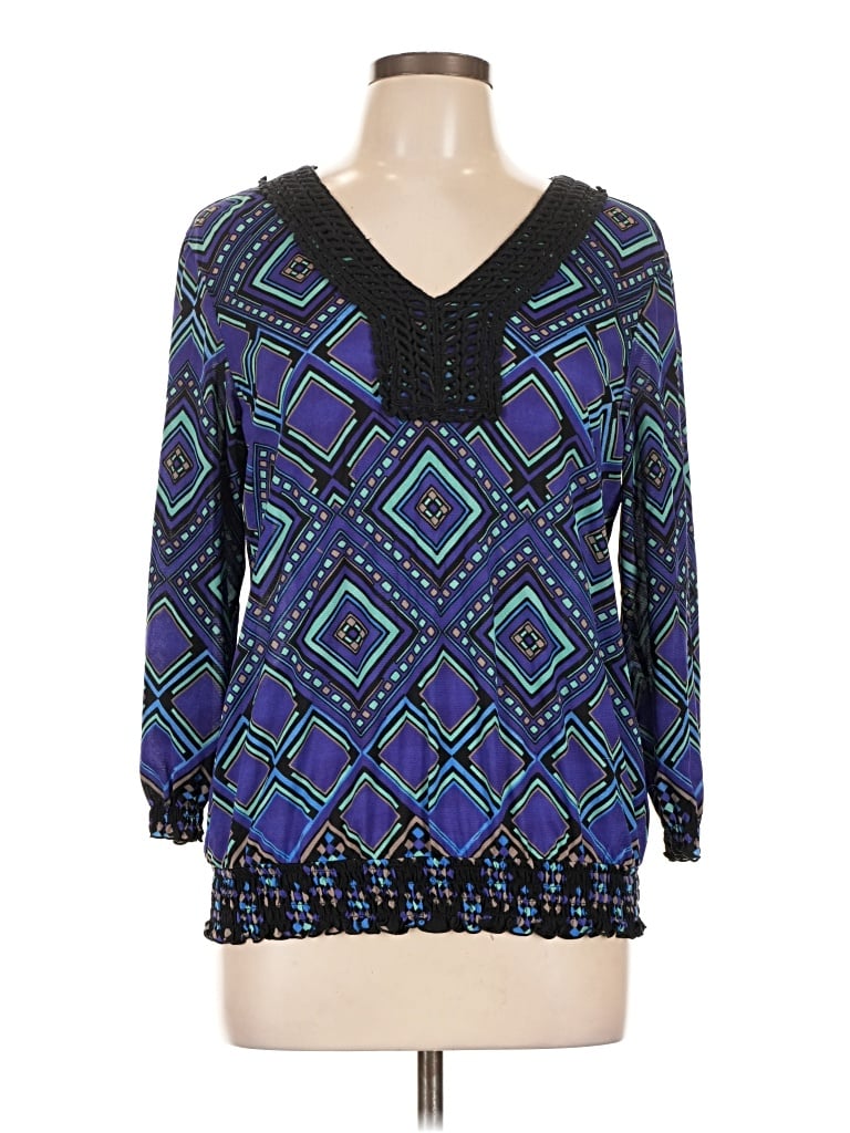 Pre-owned Style & Co Long Sleeve Blouse In Blue
