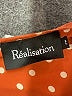 Réalisation 100% Silk Polka Dots Orange Casual Dress Size L - photo 4