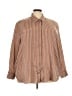 Maurices 100% Polyester Stripes Brown 3/4 Sleeve Blouse Size 4X - photo 1