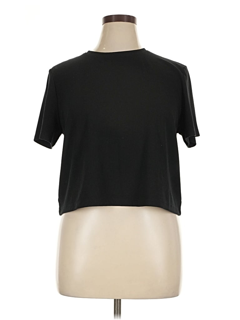 Pre-owned Gap Fit Short Sleeve Turtleneck In Black