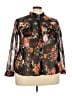 Truth NYC 100% Polyester Floral Black Long Sleeve Blouse Size 2X - photo 1