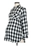 Isabel Maternity 100% Rayon Checkered-gingham Silver 3/4 Sleeve Blouse Size Med Maternity - photo 1