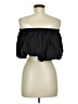 Shein 100% Polyamide Solid Black 3/4 Sleeve Top Size M - photo 2
