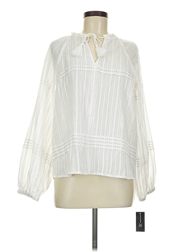 Inc International Concepts Long Sleeve Blouse In White