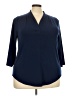 JM Collection Blue 3/4 Sleeve Blouse Size 3X - photo 1