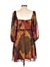 Hutch 100% Polyester Print Brown Cocktail Dress Size 12 - photo 2