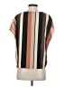 Shein 100% Polyester Stripes Brown Short Sleeve Blouse Size 4 - photo 2