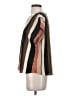 Shein 100% Polyester Stripes Brown Short Sleeve Blouse Size 4 - photo 5