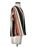 Shein 100% Polyester Stripes Brown Short Sleeve Blouse Size 4 - photo 4