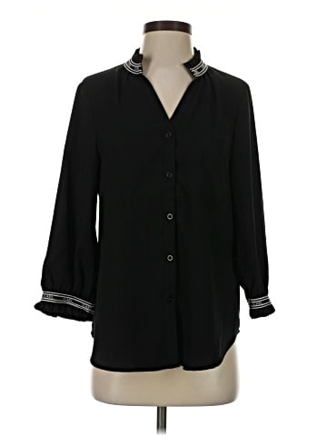 Karl Lagerfeld Paris 3/4 Sleeve Button-Down Shirt (view 1)
