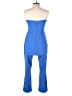 Express Color Block Blue Jumpsuit Size 10 - photo 2