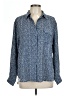Pleione 100% Polyester Tweed Blue Long Sleeve Blouse Size L - photo 1