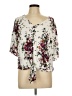 LUQ 100% Rayon Floral Ivory 3/4 Sleeve Blouse Size L - photo 1