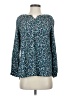 Joules 100% Viscose Floral Teal Long Sleeve Blouse Size 4 - photo 1