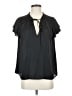 Paige 100% Polyester Black Short Sleeve Blouse Size S - photo 1