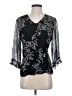 Requirements 100% Rayon Black 3/4 Sleeve Blouse Size S - photo 1