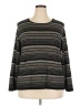 i.e. Stripes Black Pullover Sweater Size 2X - photo 1