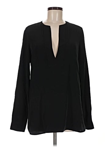 Vince. Long Sleeve Silk Top (view 1)