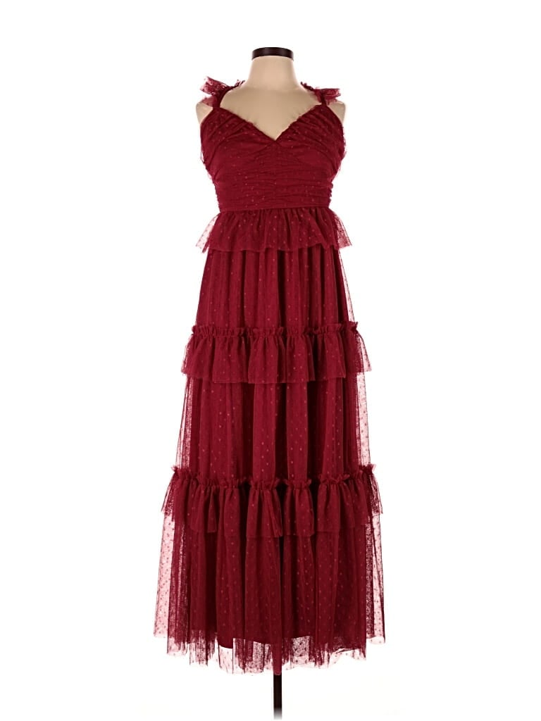 Pre-owned Flying Tomato Cocktail Dress In Burgundy