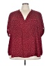 Maurices 100% Polyester Polka Dots Burgundy 3/4 Sleeve Blouse Size 28 (4) - photo 1