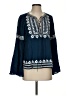 Parker 100% Rayon Blue Long Sleeve Blouse Size XS - photo 1
