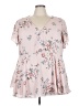 Torrid 100% Polyester Pink Short Sleeve Blouse Size 4X Plus (4) - photo 1