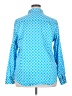 Ruby Rd. 100% Cotton Print Blue Long Sleeve Button-Down Shirt Size 18 - photo 2