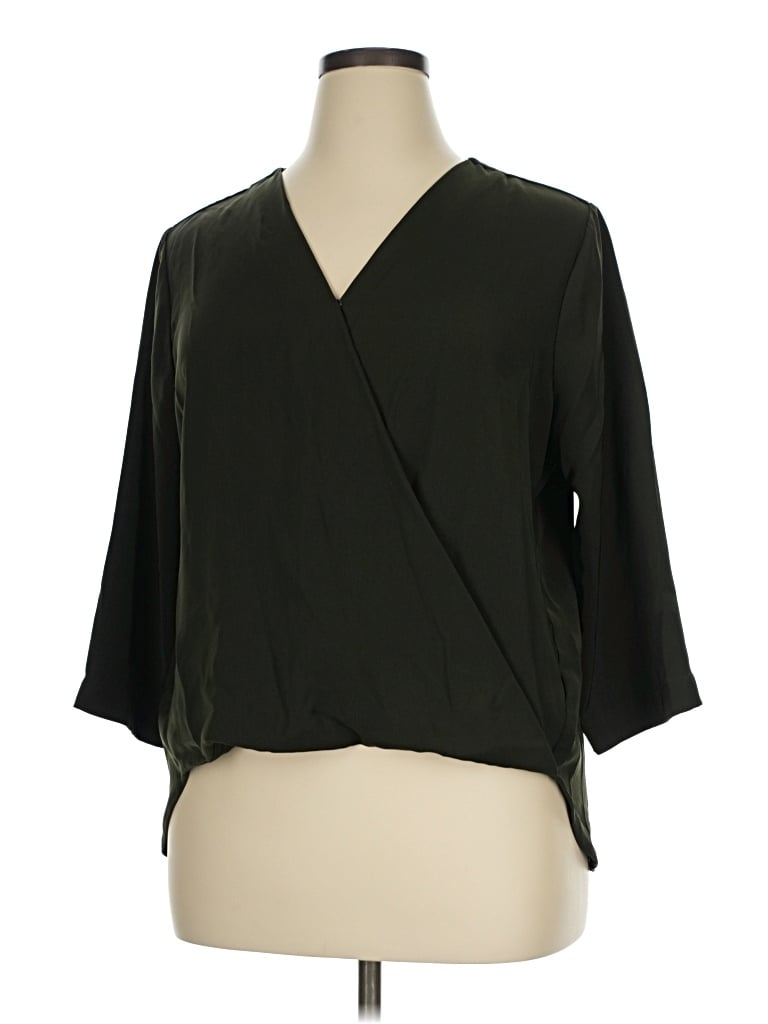 Pre-owned Prolōgue 3/4 Sleeve Blouse In Black