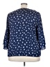 Lane Bryant 100% Polyester Blue 3/4 Sleeve Blouse Size 22 - 24 Plus - photo 2