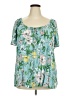 Torrid Teal Short Sleeve Blouse Size 4X Plus (4) - photo 1