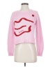 Ellsworth & Ivey Hearts Pink Pullover Sweater Size S - photo 1