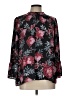 Ann Taylor LOFT 100% Polyester Floral Black 3/4 Sleeve Blouse Size L - photo 1