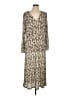 MNG 100% Polyester Paisley Silver Tan Casual Dress Size 12 - photo 1