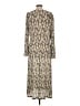 MNG 100% Polyester Paisley Silver Tan Casual Dress Size 12 - photo 2