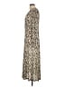 MNG 100% Polyester Paisley Silver Tan Casual Dress Size 12 - photo 5