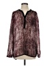 DKNY Jeans 100% Polyester Burgundy Long Sleeve Blouse Size S - photo 1