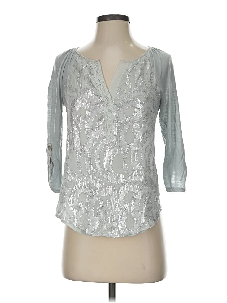 Pre-owned Tiny 3/4 Sleeve Blouse In Silver