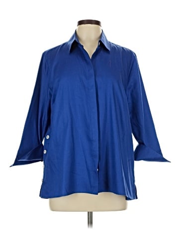 Foxcroft 3/4 Sleeve Button-Down Shirt (view 1)