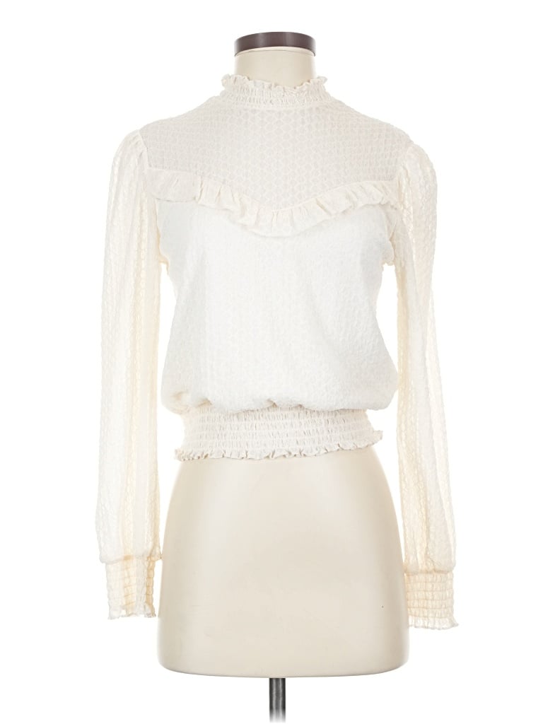 Pre-owned Iz Byer Long Sleeve Blouse In Ivory