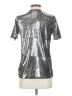 MICHAEL Michael Kors 100% Recycled Polyester Metallic Silver Short Sleeve Top Size XS - photo 2