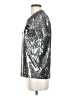MICHAEL Michael Kors 100% Recycled Polyester Metallic Silver Short Sleeve Top Size XS - photo 5