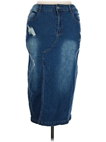 Shein Curve Denim Skirt (view 1)