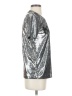 MICHAEL Michael Kors 100% Recycled Polyester Metallic Silver Short Sleeve Top Size XS - photo 4