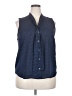 J.Crew Factory Store 100% Polyester Polka Dots Blue Sleeveless Blouse Size XXL - photo 1