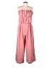 Gilli Solid Pink Jumpsuit Size L - photo 1