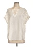 Maurices 100% Polyester Polka Dots Ivory Short Sleeve Blouse Size L - photo 1