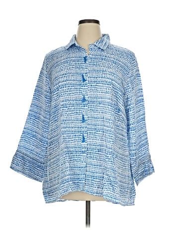 MULTIPLES 3/4 Sleeve Button-Down Shirt (view 1)