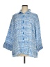 MULTIPLES Blue 3/4 Sleeve Button-Down Shirt Size 0X - photo 1